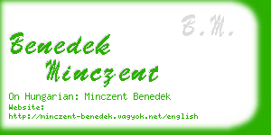 benedek minczent business card